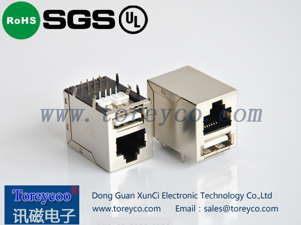 狗子28RJ45+单层usb网络插座